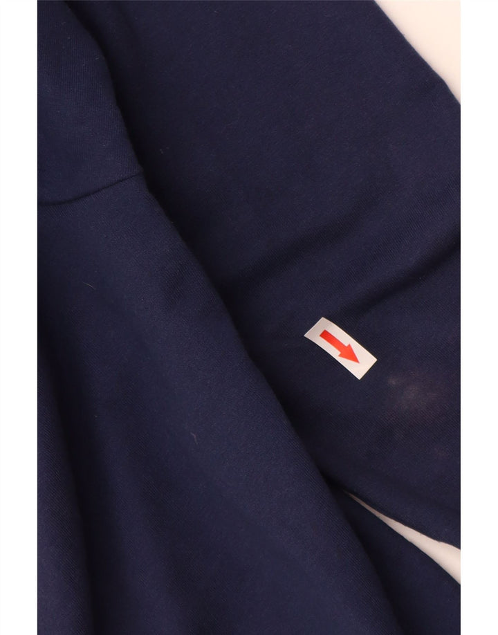 KAPPA Sudadera con capucha y cremallera gráfica para hombre, tamaño grande, algodón azul marino