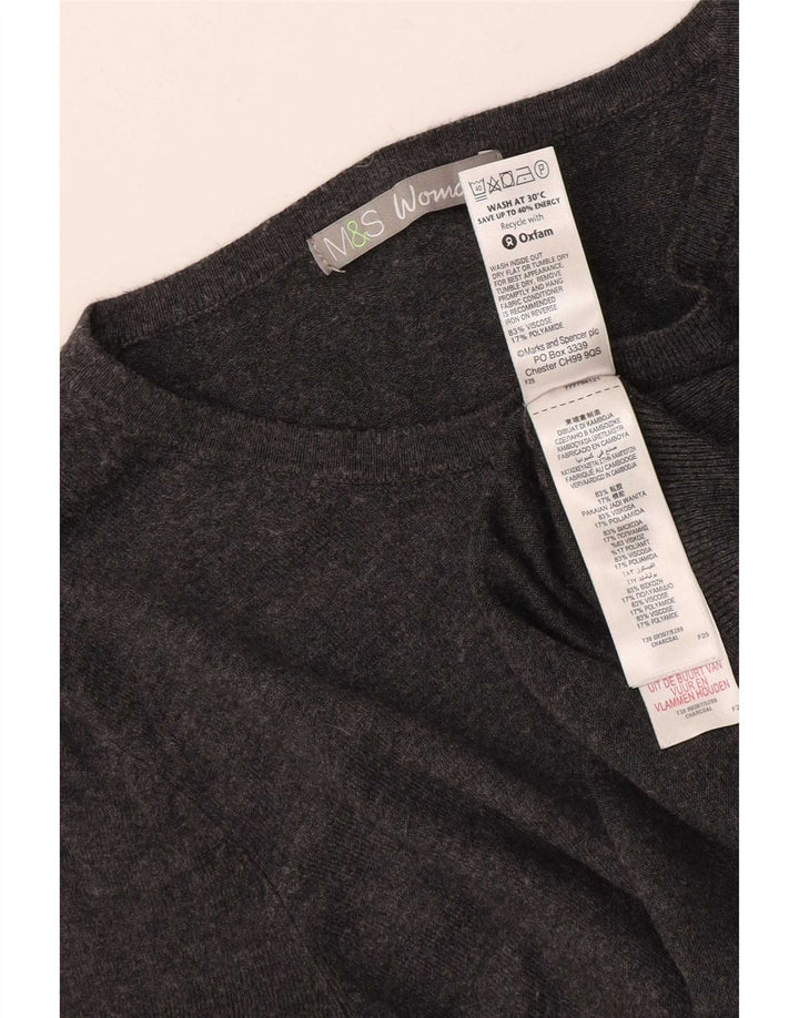 Marks & Spencer Suéter tipo cárdigan para mujer UK 44 Viscosa gris medio