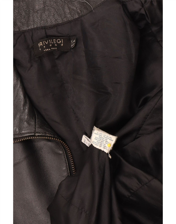 Chaqueta bomber corta de cuero para mujer Privilegi IT 44 Cuero negro mediano