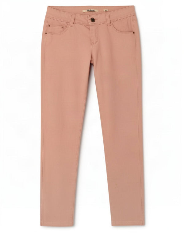 Vintage Mujer Slim Casual Pantalones Medio W28 L27 Algodón Rosa