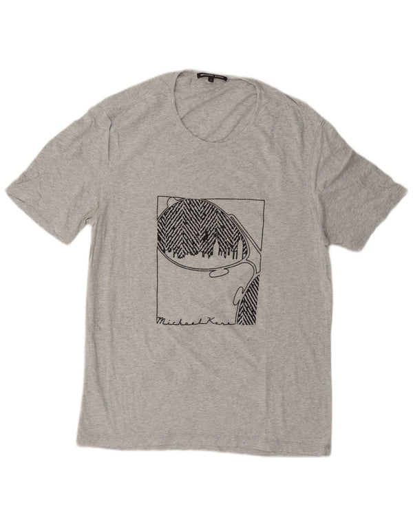 Michael Kors Camiseta gráfica para hombre Top gris medio moteado