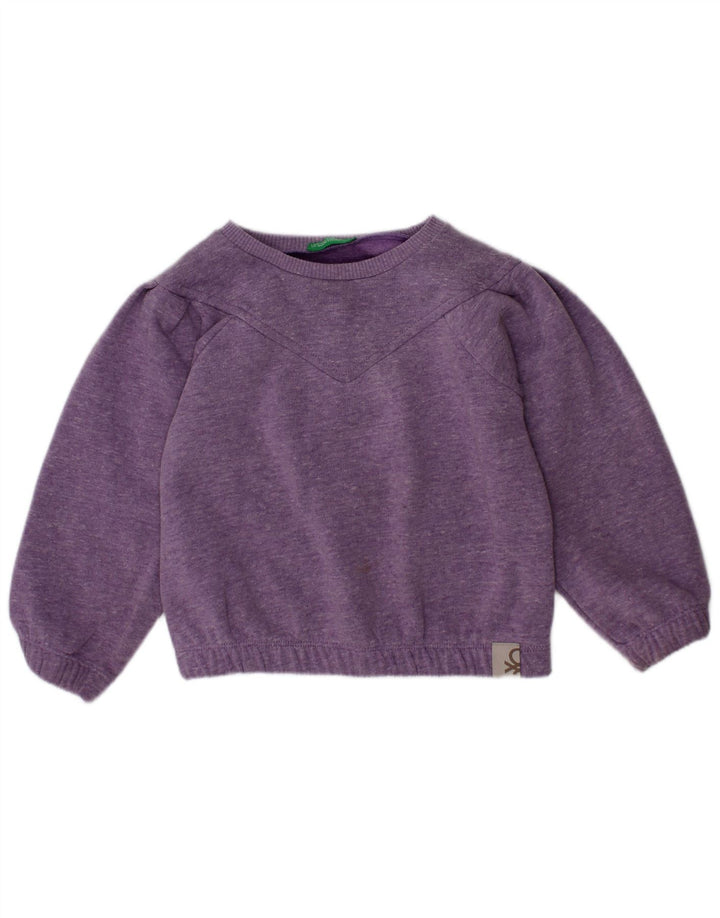 Benetton Sudadera De Niña Jumper 2-3 Años Morado Poliéster Moteado