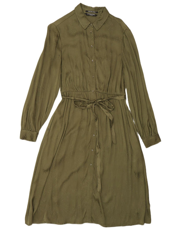 Scotch & Soda Vestido camisero para mujer UK 44 Viscosa verde medio