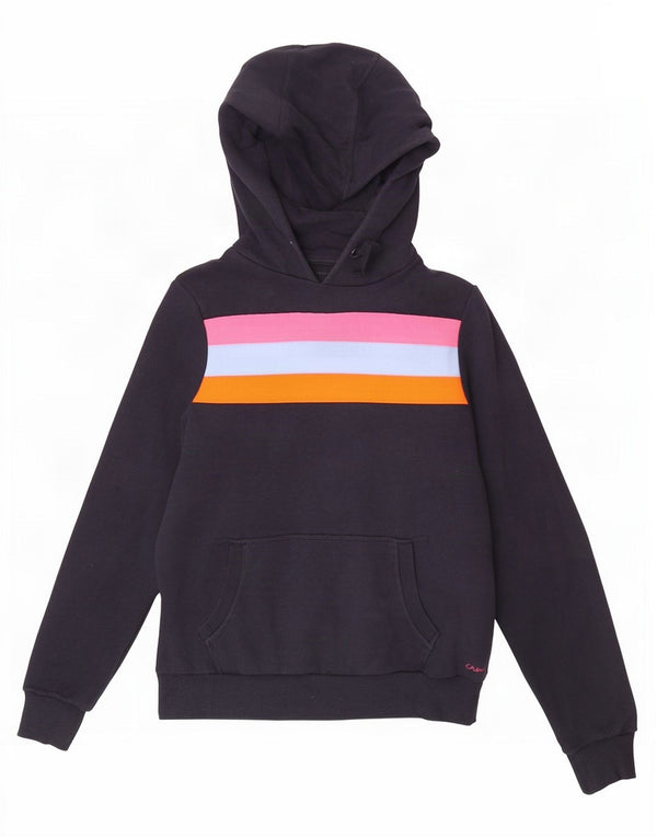 Crew Clothing Jersey con capucha para mujer UK 2 2XS Azul marino Colorblock Algodón