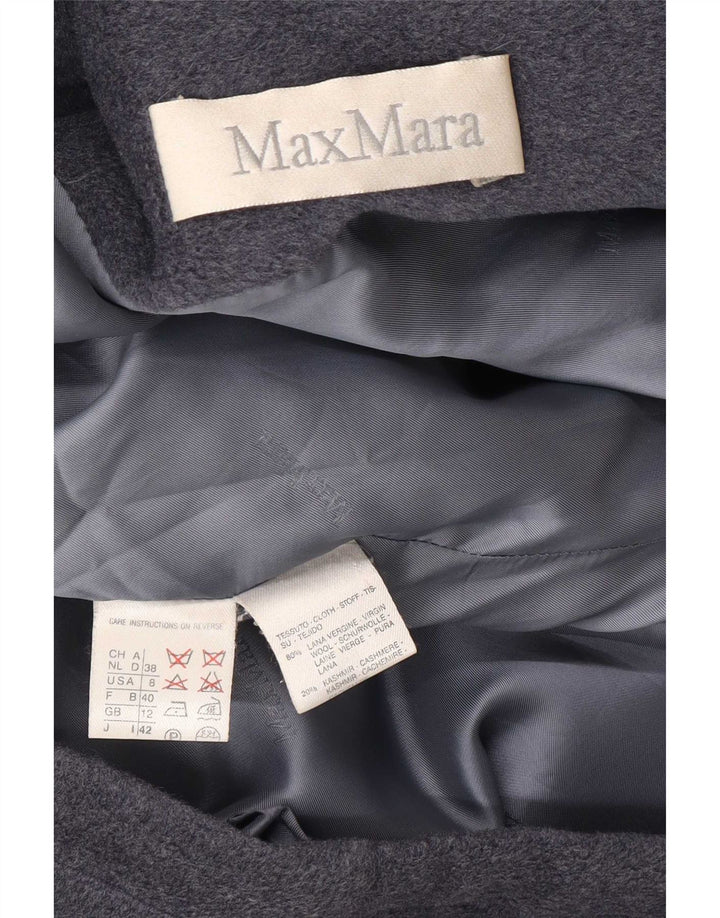 Max Mara Chaqueta Parka Extragrande con Capucha para Mujer Reino Unido 42 Lana Virgen Gris Medio
