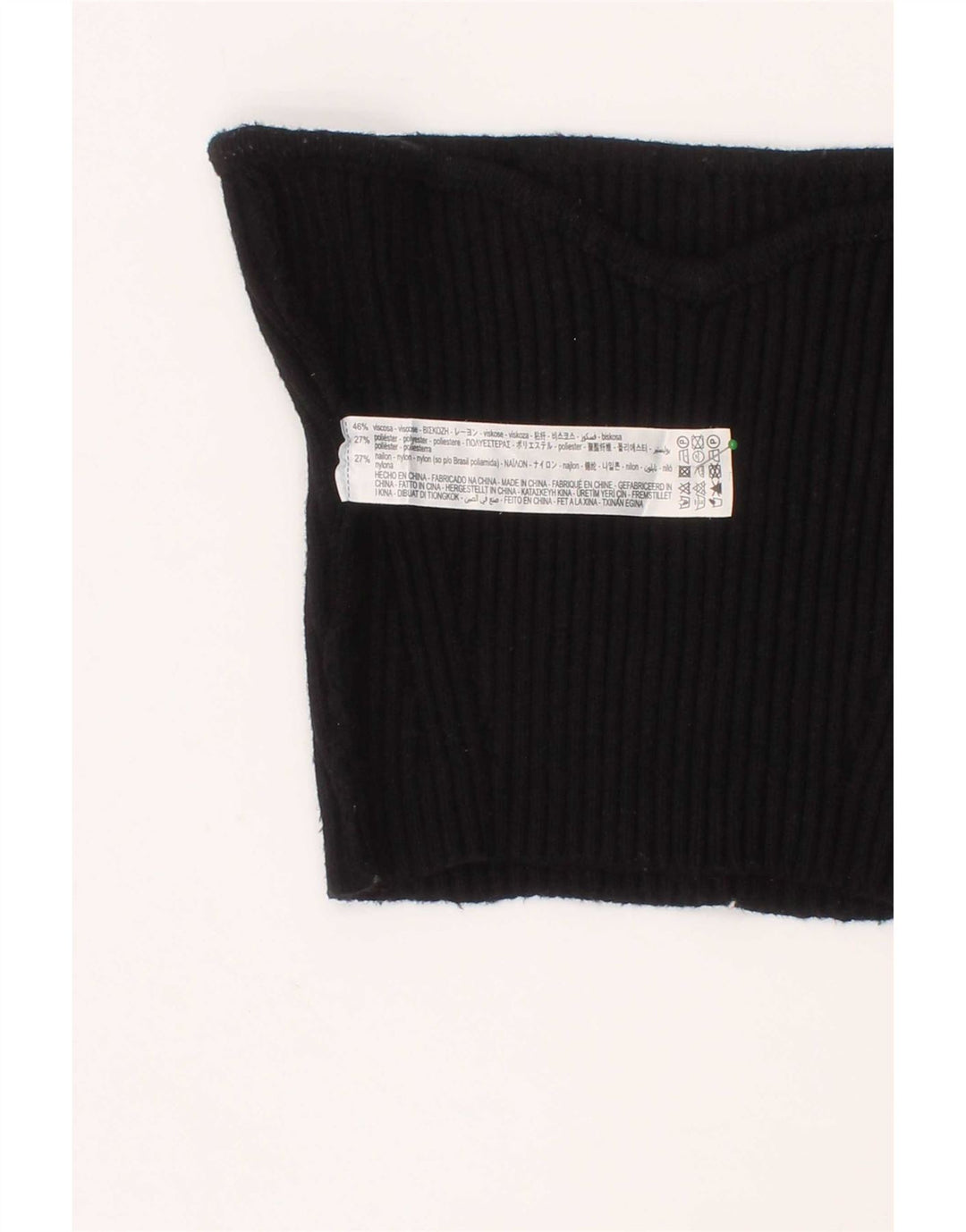 Zara Mujer Crop Top Con Hombros Descubiertos Small Viscosa Negro