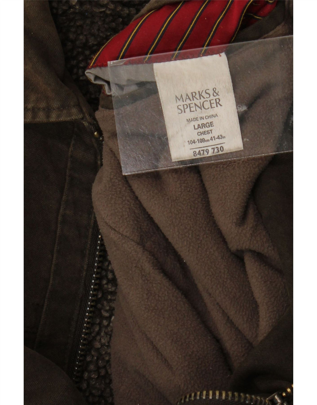 Marks & Spencer Chaqueta Bomber para Hombre UK 40 Grande Algodón Marrón