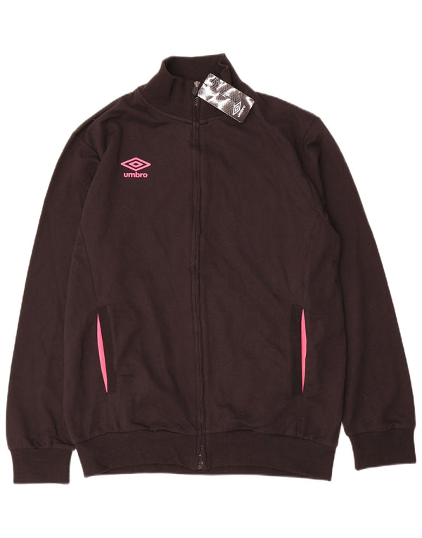 Umbro Hombre Chándal Top Chaqueta IT 52 Grande Algodón Negro