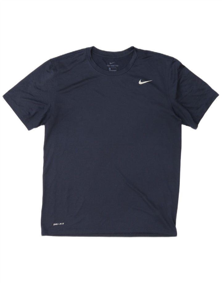 Camiseta Nike Dri Fit para hombre, talla grande, poliéster azul marino