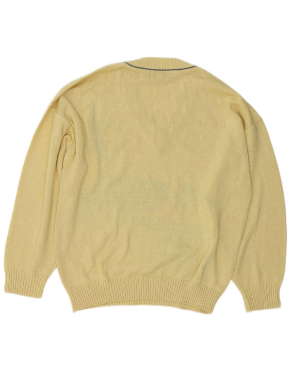 Dardano Jersey con Cuello en V para Hombre IT 52 Large Amarillo Algodón geométrico