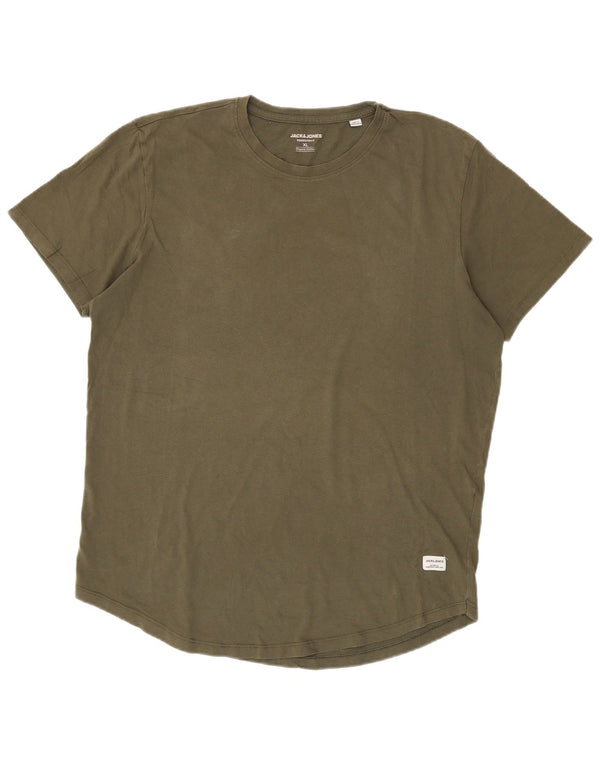 Jack & Jones Hombre Camiseta Top XL Caqui Algodón