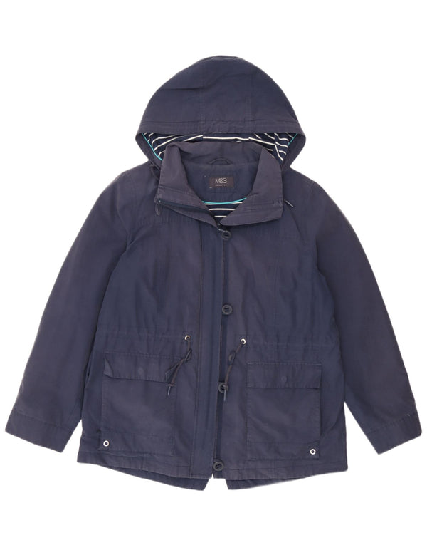 Marks & Spencer Chaqueta Parka con Capucha para Mujer UK 44 Grande Poliéster Azul Marino
