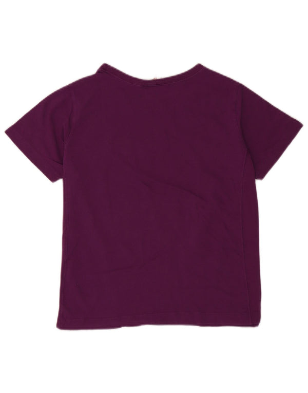 Champion Womens T-Shirt Top UK 10 Small Purple Cotton