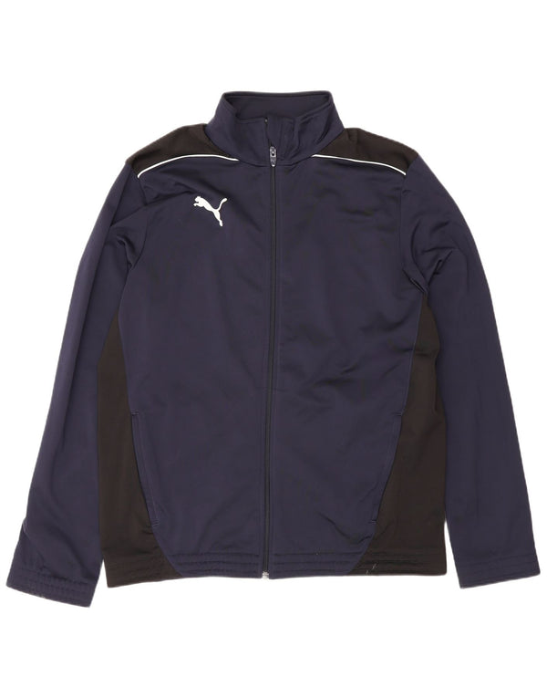 Puma Hombre Chándal Top Chaqueta Medium Azul Marino Colorblock Deportes