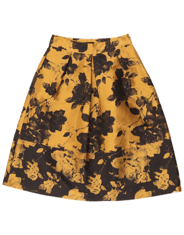 Max & Co. Falda acampanada de cintura alta para mujer UK 10 Small W26 Amarillo Floral