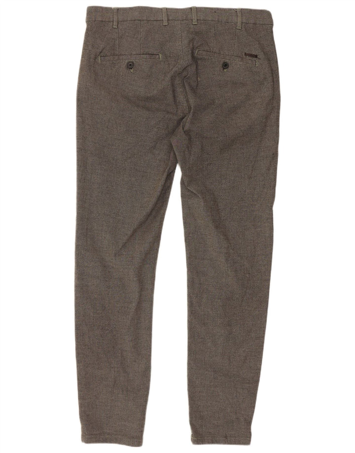 Zara Pantalón chino ajustado para mujer EU 42 Large W32 L28 Poliéster gris