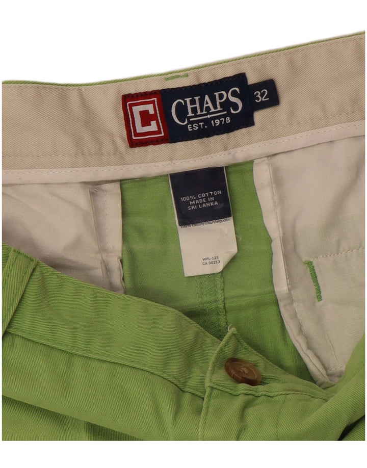 CHAPS Pantalones cortos chinos para hombre W32 Algodón verde medio
