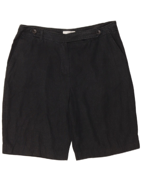 Marks & Spencer Pantalones cortos casuales para mujer UK 46 Large W34 Lino negro