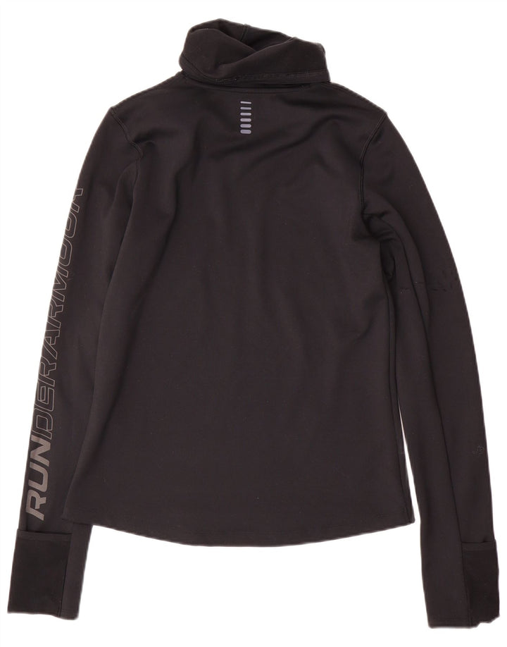 Under Armour Cold Gear Graphic Top manga larga para mujer UK 10 Small Black