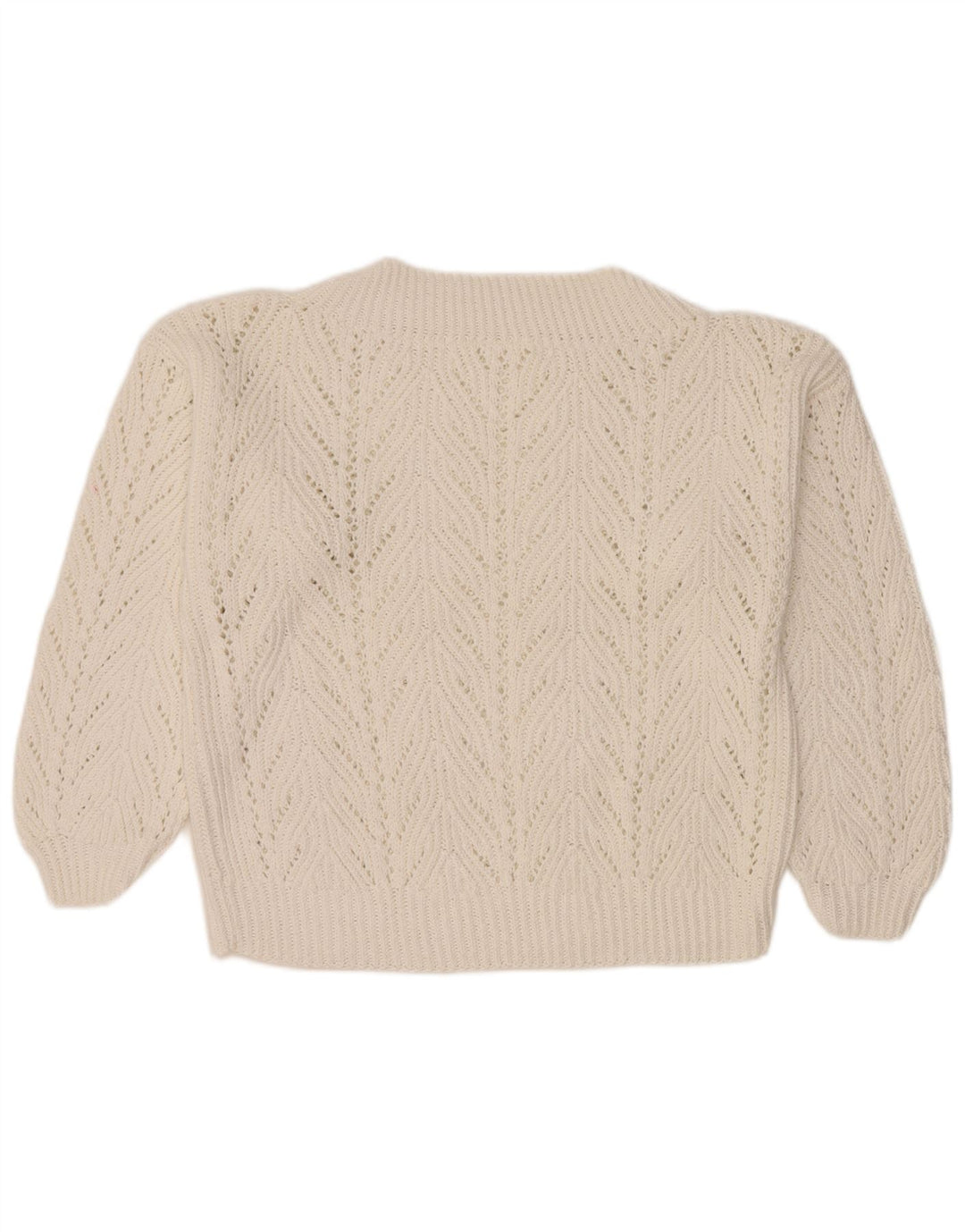 Vintage mujer cuello tortuga jersey suéter Reino Unido 14 blanco grande