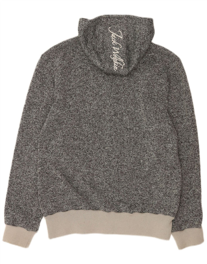 Jack Wolfskin Suéter con capucha y cremallera gráfica para hombre Poliéster moteado gris grande