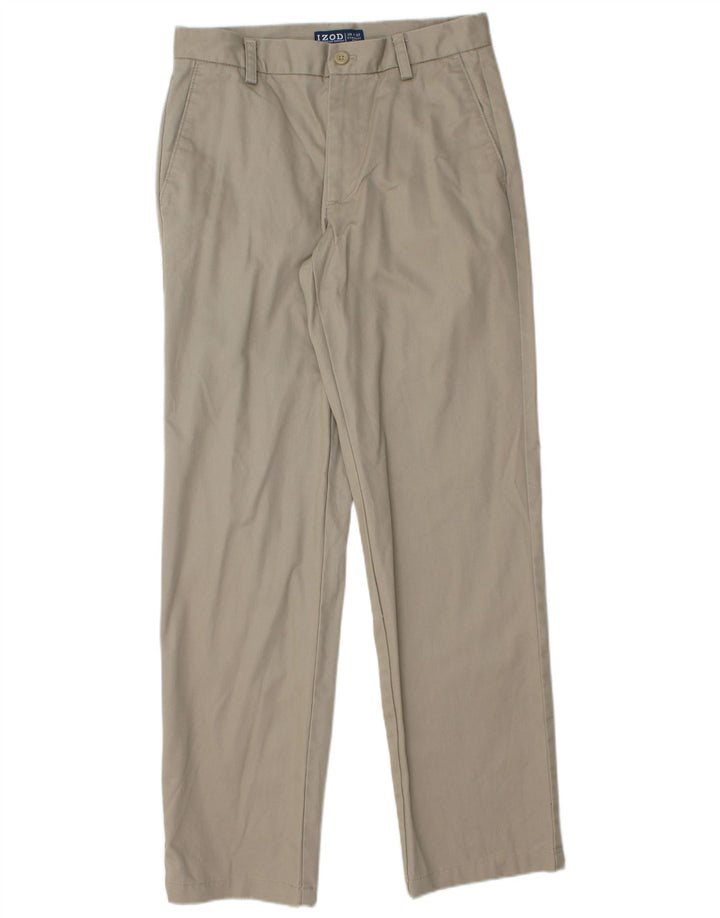 IZOD Pantalón chino recto para hombre W29 L32 Algodón beige