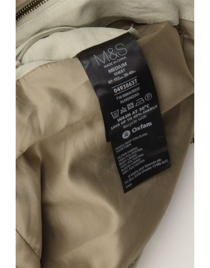 Marks & Spencer Chaqueta Bomber para Hombre UK 38 Poliéster Verde Medio