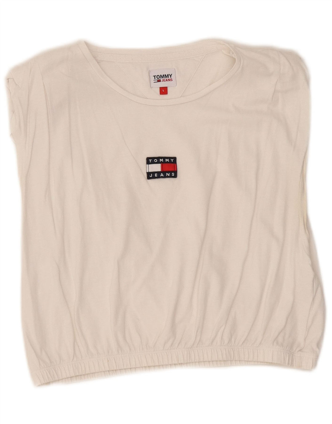 Tommy Hilfiger Top corto para mujer, talla 40, color blanco