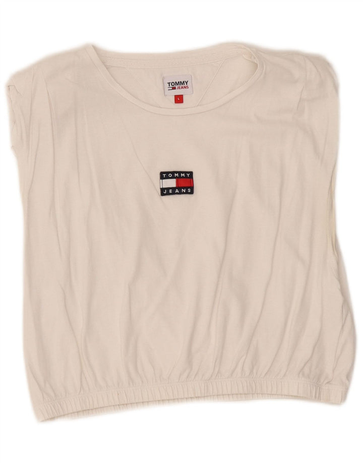 Tommy Hilfiger Top corto para mujer, talla 40, color blanco