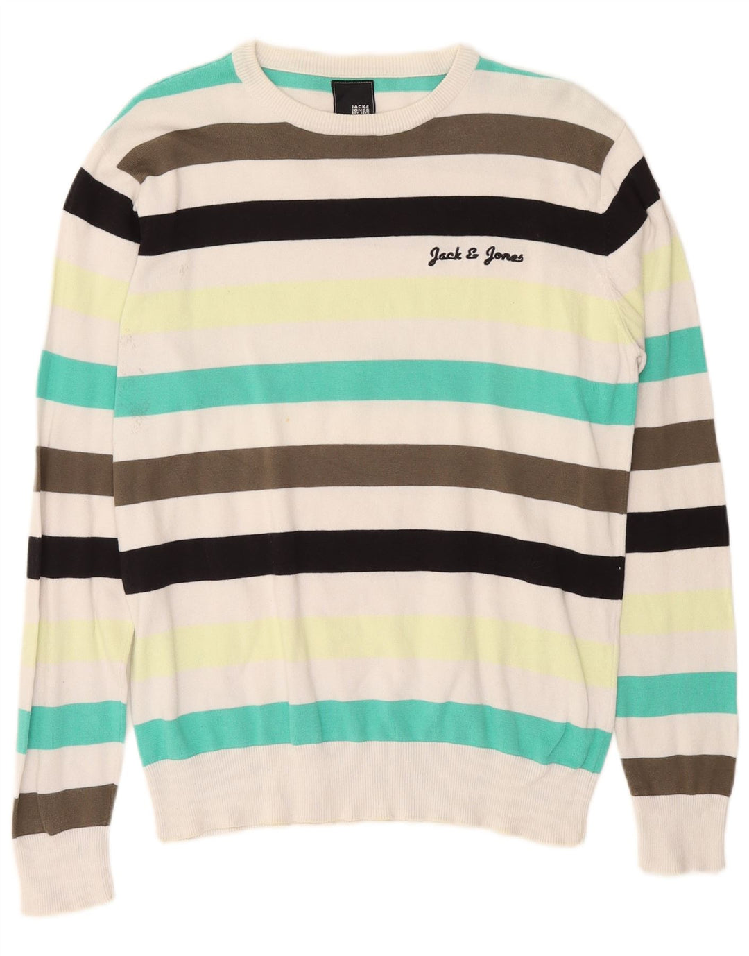 Jack & Jones Jersey con Cuello Redondo para Hombre, Jersey Grande, Rayas Multicolores