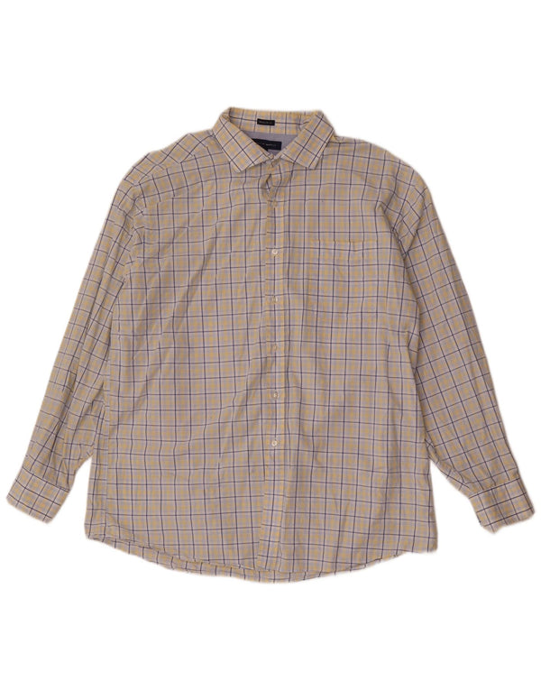 Tommy Hilfiger Camisa de corte regular para hombre Talla 17 1/2 XL Algodón a cuadros azul