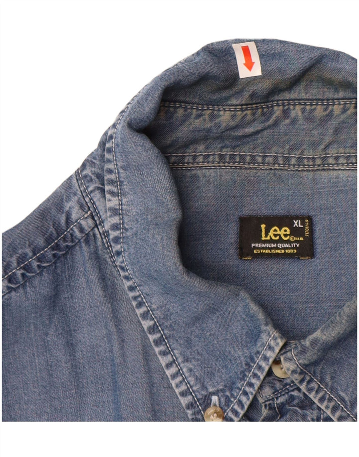 Camisa LEE Hombre XL Azul Tencel