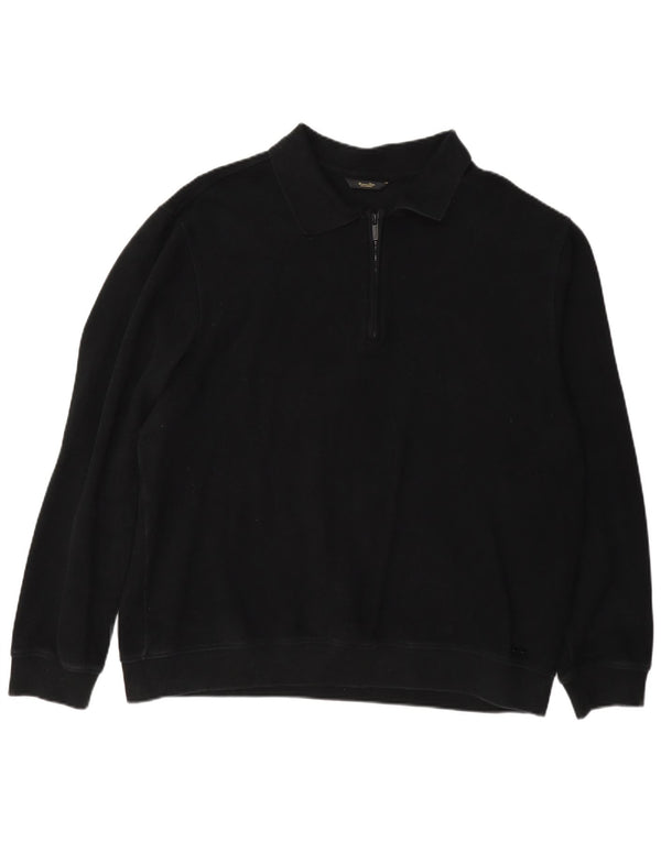 Massimo Dutti Jersey Hombre con Cuello Polo 2XL Algodón Negro