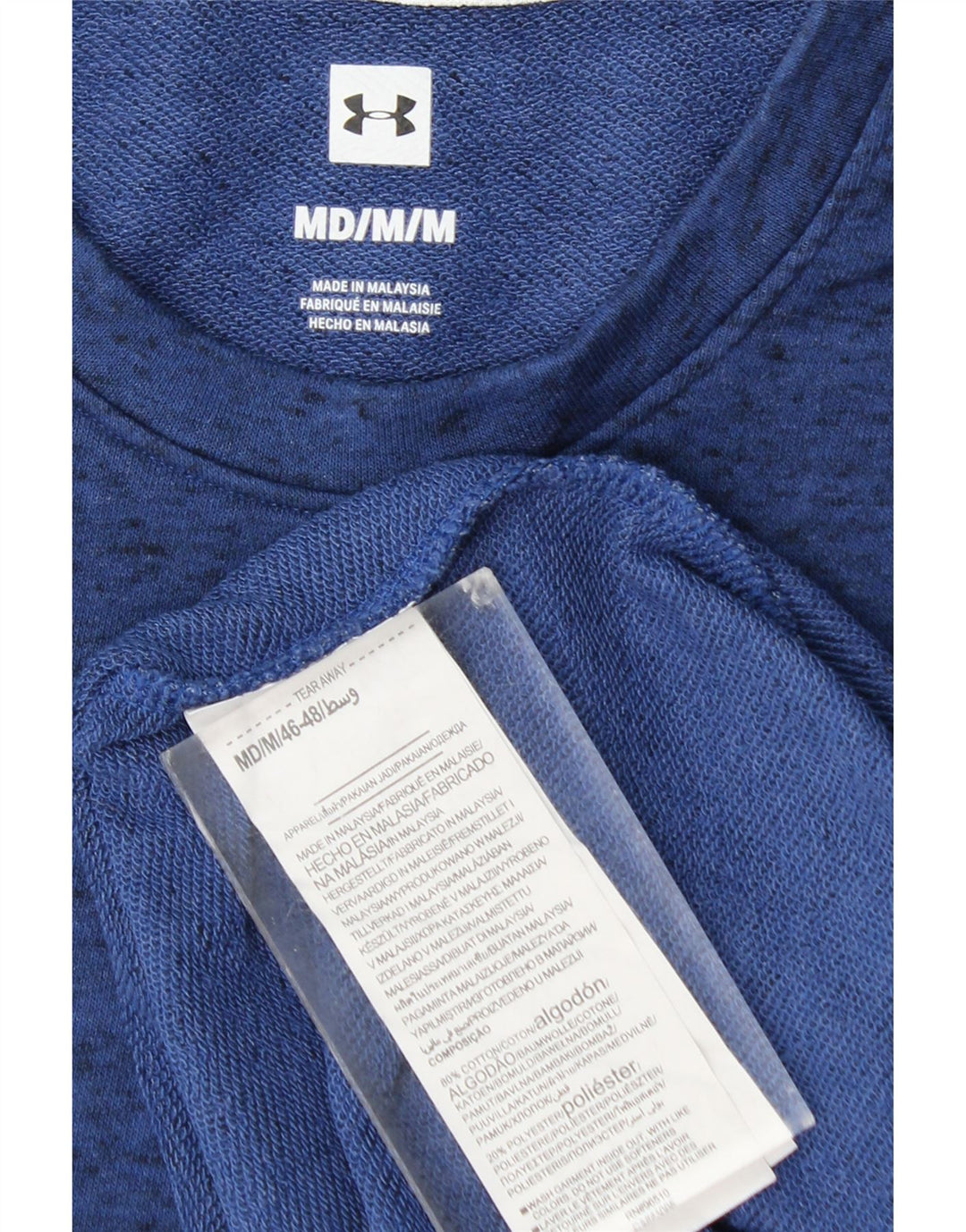 Under Armour Hombre Sudadera con gráfico tipo jersey de algodón moteado en azul medio