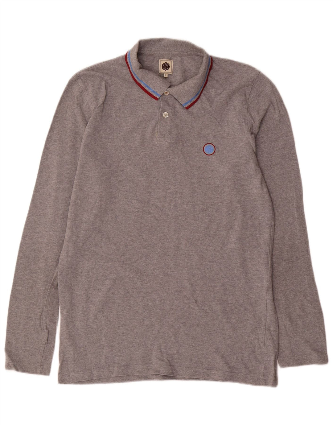 Polo de manga larga para hombre Pretty Green de algodón gris medio