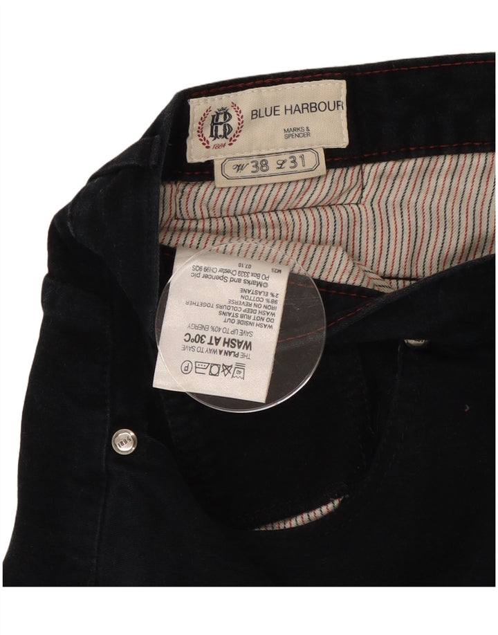 Marks & Spencer Pantalones informales Blue Harbor para hombre W38 L29 Azul marino