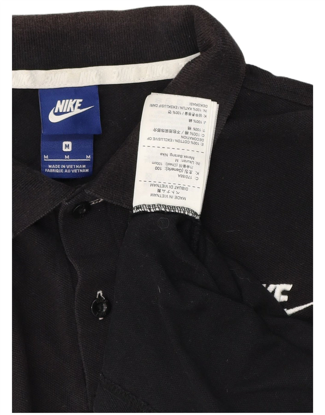 Polo NIKE Hombre Algodón Negro Mediano