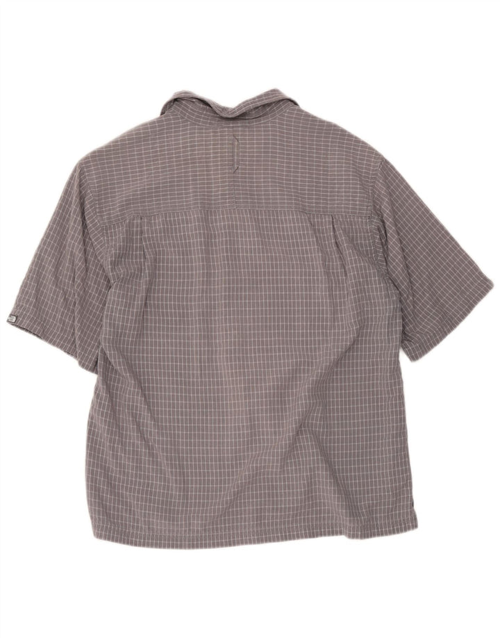 Camisa The North Face Hombre Manga Corta Gris Medio Cuadros Modal