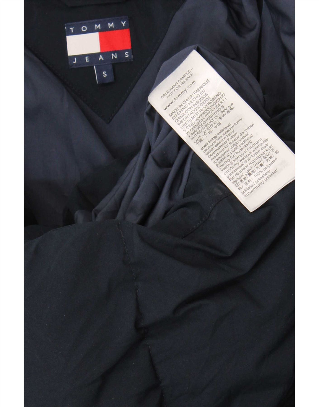 Tommy Hilfiger Abrigo acolchado extragrande para mujer UK 10 Small Poliéster azul marino