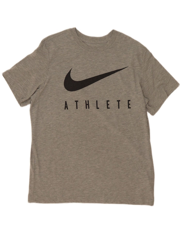 Camiseta Nike Dri Fit Graphic para hombre, talla grande, poliéster gris