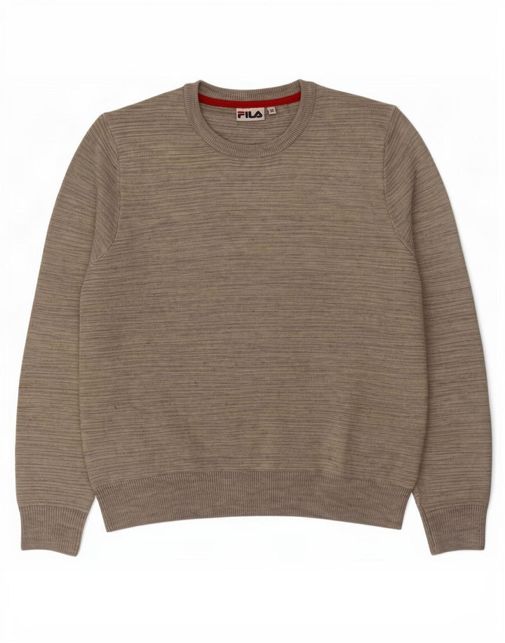 Fila Hombre Crew Neck Jumper Sweater Gris Medio Moteado