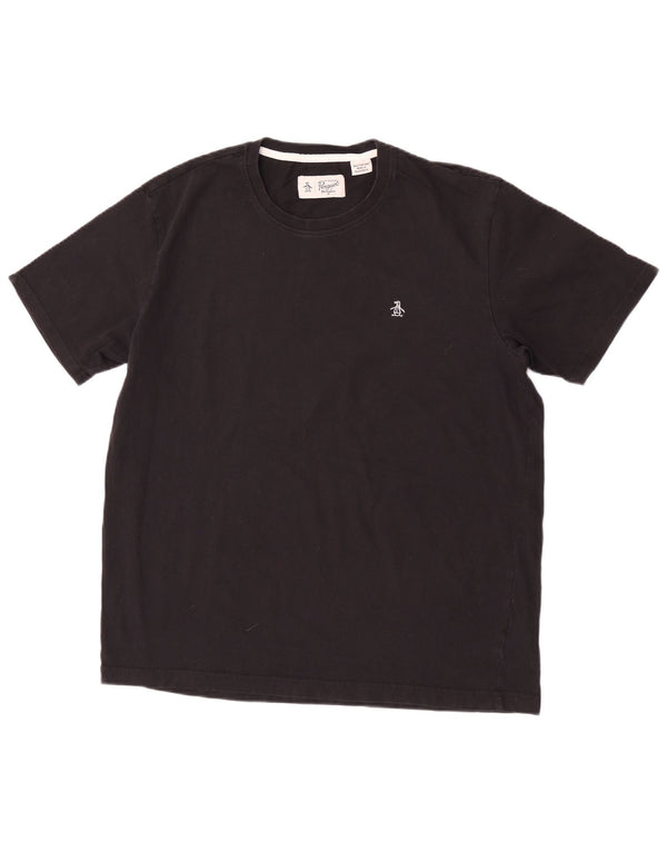 Camiseta Penguin Hombre Top XL Algodón Negro
