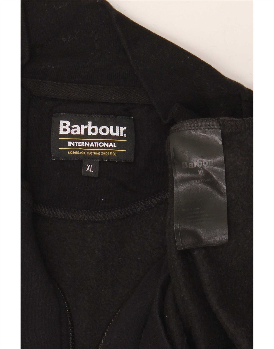 Barbour Hombre Sudadera Con Cremallera Y Cuello Jumper XL Algodón Negro