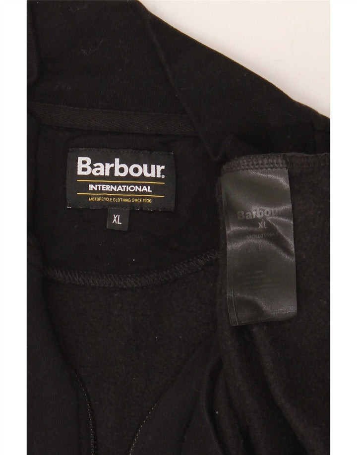 Barbour Hombre Sudadera Con Cremallera Y Cuello Jumper XL Algodón Negro