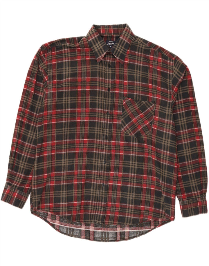 VINTAGE Camisa de franela para hombre XL Algodón a cuadros multicolor