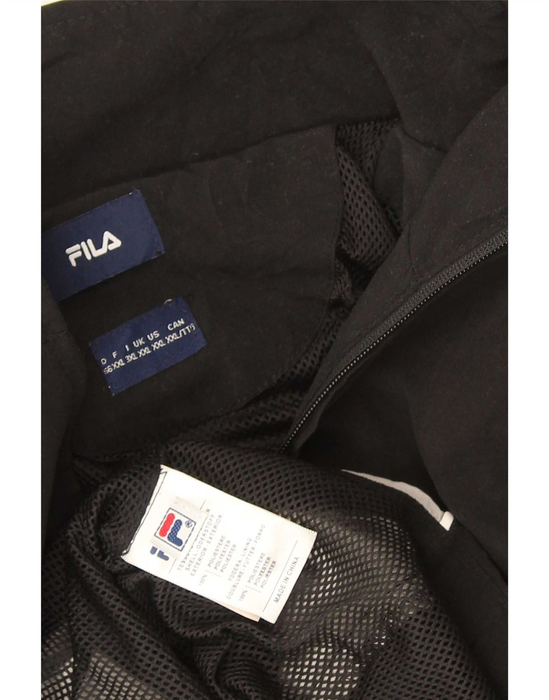 Fila Mens Chándal Top Chaqueta 2XL Negro Colorblock Poliéster