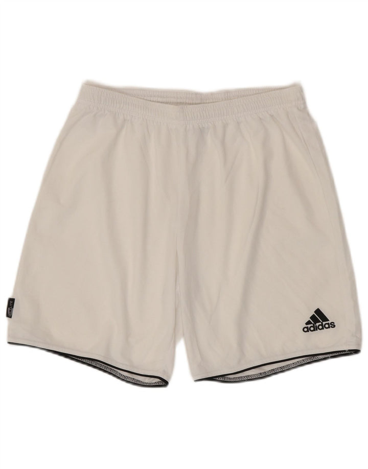 ADIDAS Hombres Climalite Sport Shorts Medio Blanco Poliéster