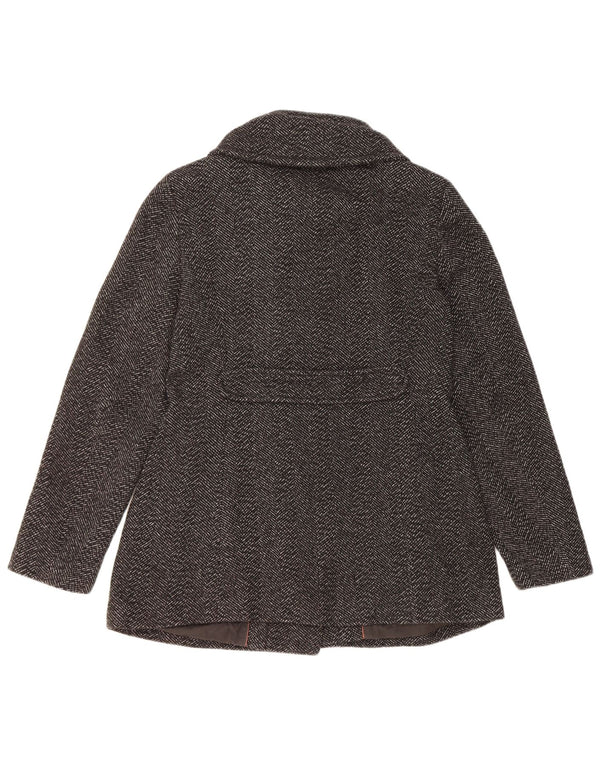 Max & Co. Chaquetón para mujer UK 8 Small Lana de espiga negra