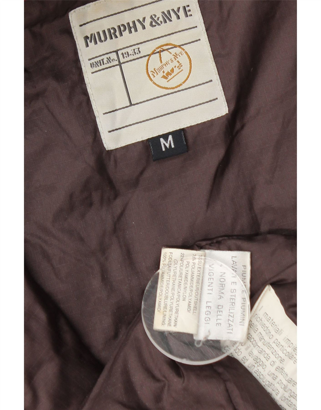 Murphy & Nye Chaqueta acolchada con capucha para hombre UK 38 Medium Red Nylon
