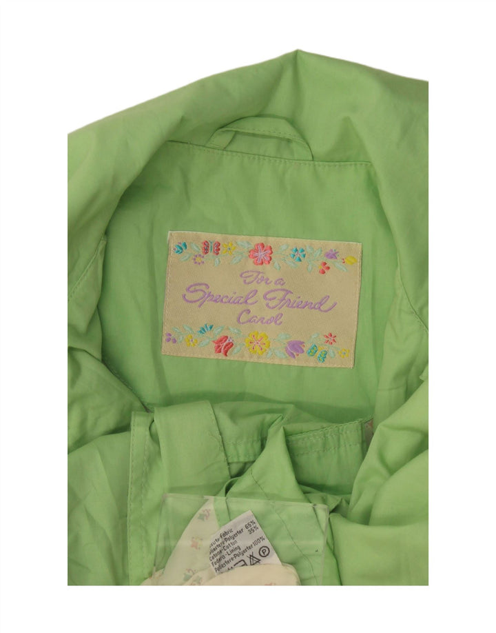Vintage mujer chaqueta utilitaria Reino Unido 16 poliéster verde grande